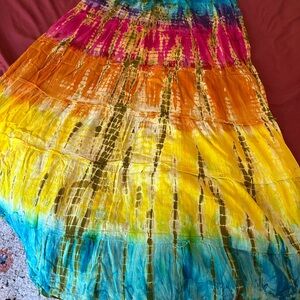 Colorful A-Line Tie-Dye Skirt